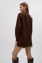 Bitter Brown Crew Neck Women's Sweater with Front Stitch Detail 2345 - 4