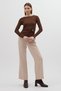 8221A Waist Buckle Detail Blouse Brown - 3