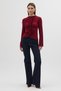Burgundy Front Gathered Long Sleeve Blouse 8178A - 5