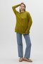 Olive Green Crew Neck Women's Sweater with Front Stitch Detail 2345 - 5