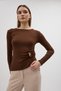 8221A Waist Buckle Detail Blouse Brown - 4