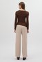8221A Waist Buckle Detail Blouse Brown - 5