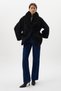 Black Snap Fastener Plush Women's Coat 8471 - 6