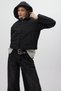 Black Hooded Pocket Short Puffer Women's Coat 8020 - 2