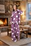 Women's Crew Neck Long Sleeve Spanish Leg Cotton Pajamas Set - 3