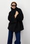 Black Snap Fastener Plush Women's Coat 8471 - 7