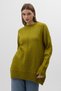 Olive Green Crew Neck Women's Sweater with Front Stitch Detail 2345 - 6