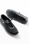 Zri̇n-365 Black Patterned Genuine Leather Full Orthopedic Comfort Sports Ballet Flats - 5