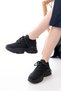 Zr-2024 High Quality Black Lace-Up Knitwear Stone-Embellished Slip-On Women's Sports Shoes