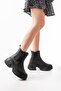Zri̇n-2400 Premium Black High-Sole Elastic Daily Women's Boots - 2