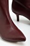 Zri̇nx-2025 Premium Burgundy Thin Heeled Daily Women's Boots 6.5 cm - 6