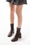 Zri̇n-033 Premium Stretch Brown Heeled Zippered Women's Boots - 4