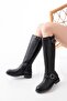 Zri̇n-3004 Premium Black Elastic Zippered Casual Women's Boots