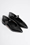 Meredith Premium Black Casual Short Pointed Toe Mary Jane Ballet Flats