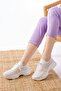 Zri̇n-3002 Premium White Lace-Up Mesh Casual Sneaker with Stone Accessories