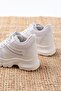 Zri̇nf-209 Premium White Lace-Up Mesh Women's Sneaker with Stone Accessories - 5