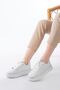 Zri̇n-2435 Premium White Silver Lace-Up Casual Sneaker