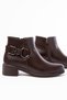 Zri̇n-3030 Premium Brown Zippered Daily Women's Boots with Buckle Accessories - 2