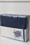 Knitwear Knitted Embroidered Blanket Set - Double & 4-Piece Bedding Set - Tivoli Rosetta - Indigo - 3