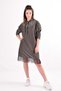 Women's Black-Gold Striped Hooded Dress with Tulle Hem Sgceutkse - 2