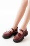 Zri̇n-771 Premium Burgundy Patent Leather Women's Orthopedic High-Sole Loafer - 2