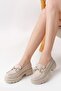 Zri̇n-773 Premium Beige Orthopedic High-Sole Loafer