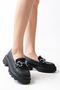 Zri̇n-773 Premium Black Orthopedic High-Sole Loafer - 4