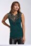 Women's Lace Brode Laced V-Neck Sleeveless Stylish Viscose Flexible Summer Curve Plus Size Blouse - 6