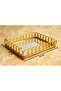 Gold Decorative Tray with Mirrored Ring Detail Large (27X40) - 6