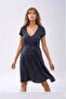 Women's Front Knotted Viscose Polka Dot Sporty Stylish Maternity Dress - 7