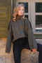 Khaki Shoulder Patches Lined Faux Suede Bomber Jacket Alc-X14526 - 6