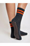 3-Piece Women's Non-Slip Sole Winter Home Socks with Full Towel Inside for Yoga, Pilates, Dance, Anthracite - 2