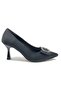 Feles Square Buckle 8 cm Heeled Stiletto Women's Shoes Black - 2