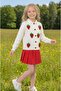 Girl's Grape Applique Knitwear Double Set - 6