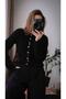 Floral Embroidered Pearl Buttoned Cardigan - 2