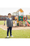 Boy's School Cardigan Dark Gray Anthracite – 100% Cotton, V-Neck, Long Sleeves