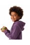 Boy's Purple Hooded Kangaroo Pocket Sweatshirt – Cotton, Neon Print Detail - 5