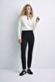 Edge Pants - Neoprene Look Soft Anti-Slip Fabric High Waist Slim Fit Black Pants