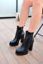 Women's Leather Boots Platform Black - 6