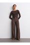 Women's Sheer Boat Neck Modal Cashmere Ultra Lightweight Blouse - 5