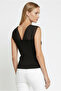 Pleated Tulle Detailed Sleeveless Knit Blouse - 2