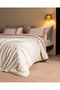 Mila Double 100% Cotton Embroidered Washable Set of Bed Sheet Duvet Cover Set - Blue - 2