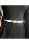 Judge Patterned Women's Gold Buckle Belt Jacket Belt Dress Belt Trouser Belt - 2