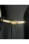 Judge Patterned Women's Gold Buckle Belt Jacket Belt Dress Belt Trouser Belt - 2