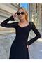 Women's Lace Boat Neck Long Bell Sleeve Mini Dress - 4