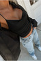 Sleeveless Strappy Cowl Neck Blouse Crop