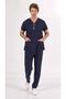 Navy Blue Men's Cut Core-Flex Lycra Surgical Suit Nurse & Doctor Uniform - 2