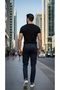 Men's Slim-Fit Chinos with Graphic Patch Details - 6