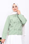 Khaki Bow Front Button Shirt