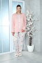 Viscose Plus Size Patterned Melisa Orange Pajama Set 100% Cotton - 8